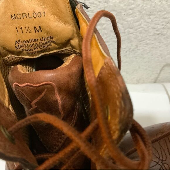 Twisted X Men's Lacer Lace Up Leather Ankle Boots Cognac MCRL001 Size 11-1/2 M - Picture 5 of 15